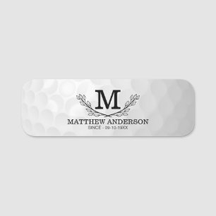 Aangepaste Golf Ball Pattern Name Monogram Age Naamplaatje