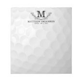 Aangepaste Golf Ball Pattern Name Monogram Age Notitieblok (Voorkant)