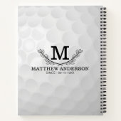 Aangepaste Golf Ball Pattern Name Monogram Age Notitieboek (Achterkant)