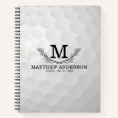 Aangepaste Golf Ball Pattern Name Monogram Age Notitieboek (Voorkant)