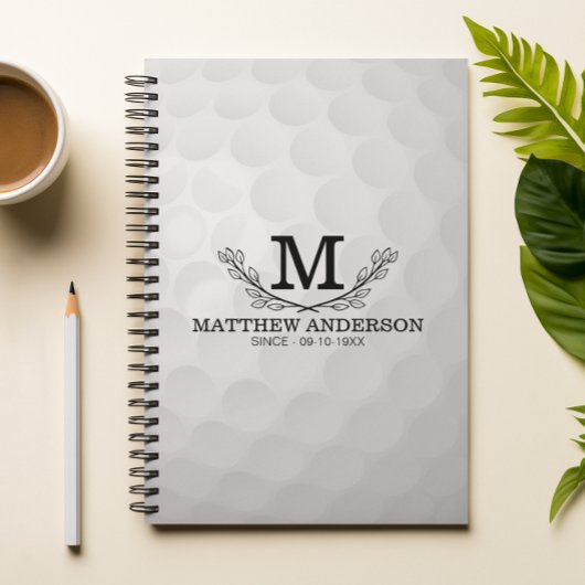 Aangepaste Golf Ball Pattern Name Monogram Age Notitieboek
