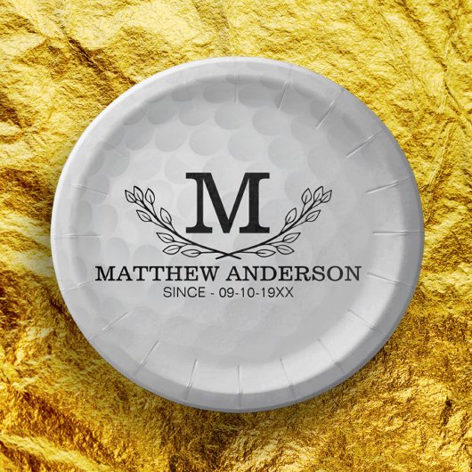 Aangepaste Golf Ball Pattern Name Monogram Age Papieren Bordje