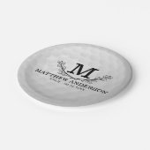 Aangepaste Golf Ball Pattern Name Monogram Age Papieren Bordje (Gekanteld)