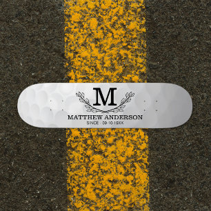 Aangepaste Golf Ball Pattern Name Monogram Age Persoonlijk Skateboard
