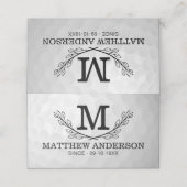 Aangepaste Golf Ball Pattern Name Monogram Age Plaatskaartje (Buitenkant ongevouwen)