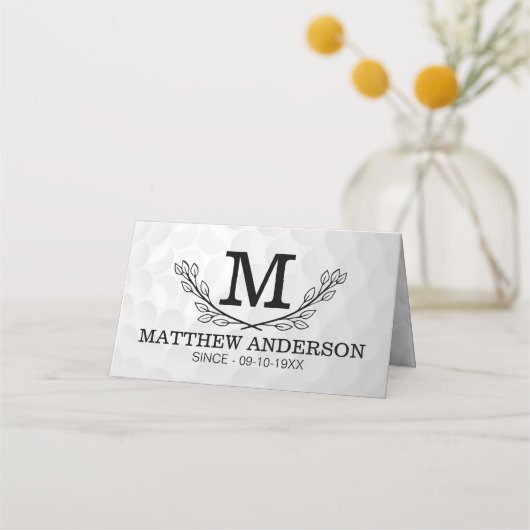 Aangepaste Golf Ball Pattern Name Monogram Age Plaatskaartje (Achterkant)