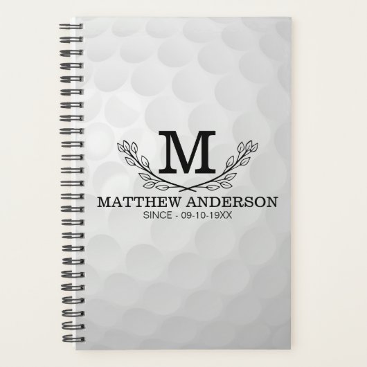 Aangepaste Golf Ball Pattern Name Monogram Age Planner (Voorkant)