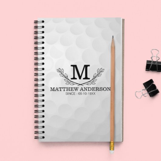 Aangepaste Golf Ball Pattern Name Monogram Age Planner