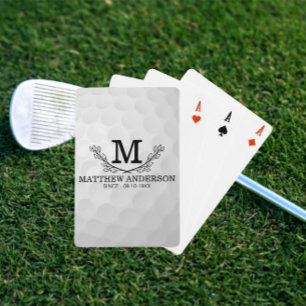 Aangepaste Golf Ball Pattern Name Monogram Age Pokerkaarten