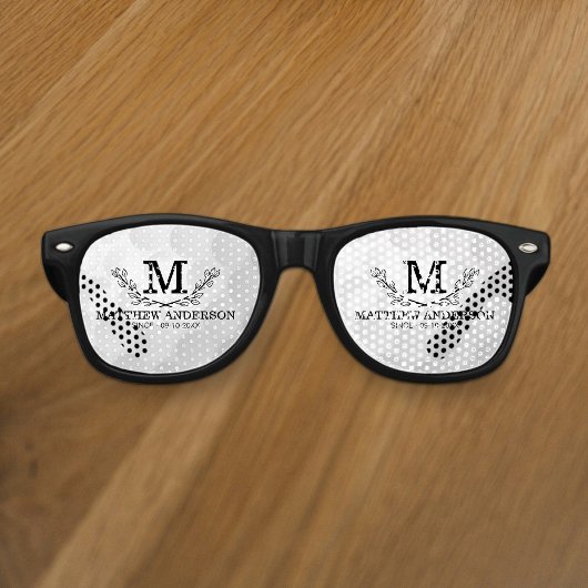 Aangepaste Golf Ball Pattern Name Monogram Age Retro Zonnebril