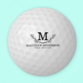 Aangepaste Golf Ball Pattern Name Monogram Age Ronde Kartonnen Onderzetter