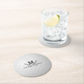 Aangepaste Golf Ball Pattern Name Monogram Age Ronde Kartonnen Onderzetter (Insitu)
