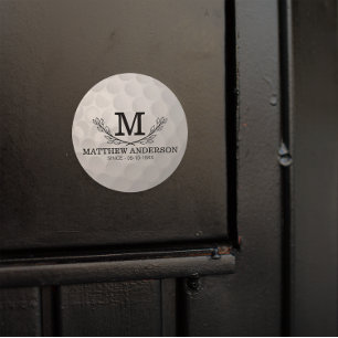 Aangepaste Golf Ball Pattern Name Monogram Age Ronde Sticker