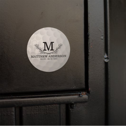 Aangepaste Golf Ball Pattern Name Monogram Age Ronde Sticker