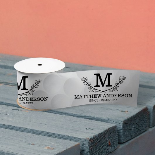 Aangepaste Golf Ball Pattern Name Monogram Age Satijnen Lint