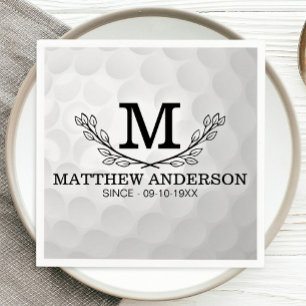 Aangepaste Golf Ball Pattern Name Monogram Age Servet