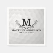 Aangepaste Golf Ball Pattern Name Monogram Age Servet (Voorkant)