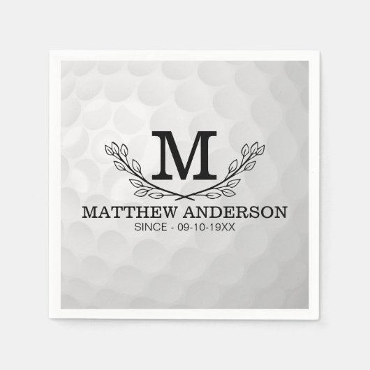 Aangepaste Golf Ball Pattern Name Monogram Age Servet (Voorkant)