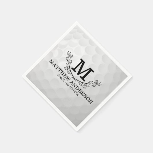 Aangepaste Golf Ball Pattern Name Monogram Age Servet (Hoek)