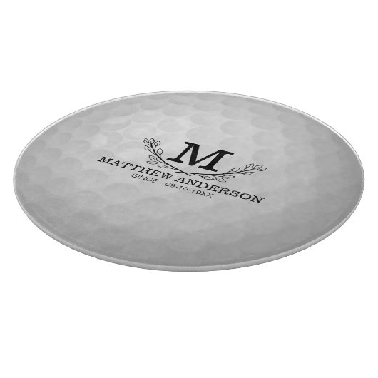 Aangepaste Golf Ball Pattern Name Monogram Age Snijplank (Hoek)