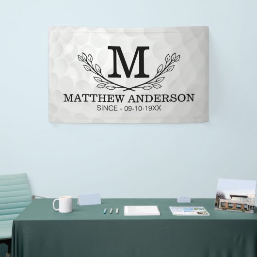 Aangepaste Golf Ball Pattern Name Monogram Age Spandoek (Beurs)