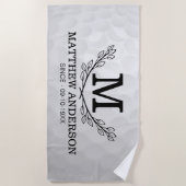 Aangepaste Golf Ball Pattern Name Monogram Age Strandlaken (Voorkant)