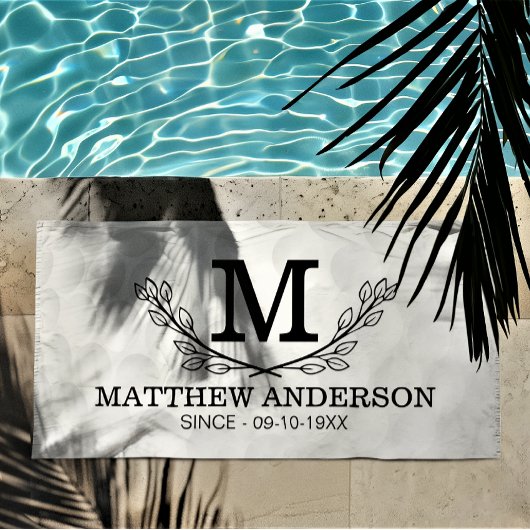 Aangepaste Golf Ball Pattern Name Monogram Age Strandlaken