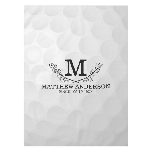 Aangepaste Golf Ball Pattern Name Monogram Age Tafelkleed (Voorkant)