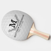 Aangepaste Golf Ball Pattern Name Monogram Age Tafeltennisbatje (Zijkant)