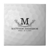 Aangepaste Golf Ball Pattern Name Monogram Age Tegeltje (Voorkant)