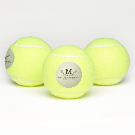 Aangepaste Golf Ball Pattern Name Monogram Age Tennisballen (Multi)