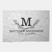 Aangepaste Golf Ball Pattern Name Monogram Age Theedoek (Horizontaal)
