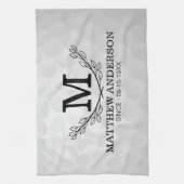 Aangepaste Golf Ball Pattern Name Monogram Age Theedoek (Verticaal)