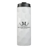Aangepaste Golf Ball Pattern Name Monogram Age Thermosbeker (Voorkant)