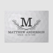 Aangepaste Golf Ball Pattern Name Monogram Age Tissuepapier (Voorkant)