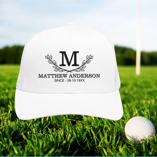 Aangepaste Golf Ball Pattern Name Monogram Age Trucker Pet