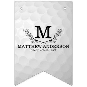 Aangepaste Golf Ball Pattern Name Monogram Age Vlaggetjes