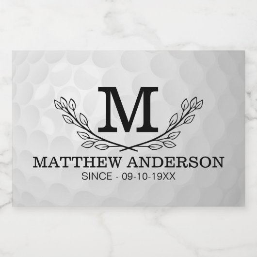 Aangepaste Golf Ball Pattern Name Monogram Age Voedselcontainer Etiket (Enkel label)