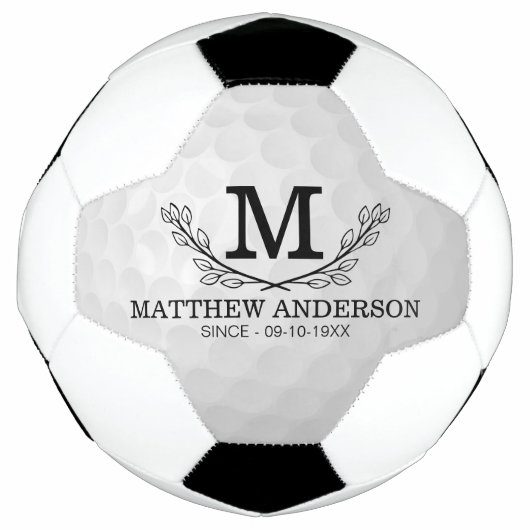 Aangepaste Golf Ball Pattern Name Monogram Age Voetbal (Voorkant)