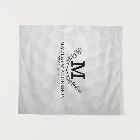 Aangepaste Golf Ball Pattern Name Monogram Age Wandkleed (Voorkant (horizontaal))