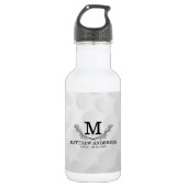 Aangepaste Golf Ball Pattern Name Monogram Age Waterfles (Voorkant)
