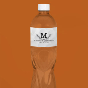 Aangepaste Golf Ball Pattern Name Monogram Age Waterfles Etiket