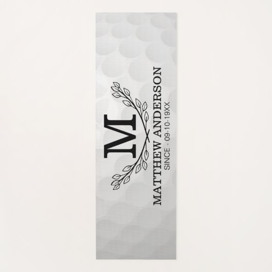 Aangepaste Golf Ball Pattern Name Monogram Age Yogamat (Voorkant)