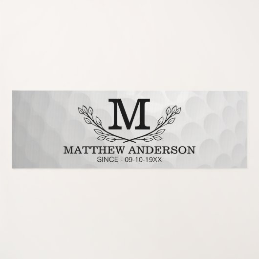 Aangepaste Golf Ball Pattern Name Monogram Age Yogamat (Voorkant (horizontaal))