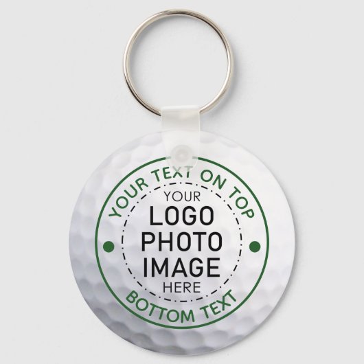 Aangepaste Golf Ball Photo Logo Custom Sleutelhanger (Voorkant)