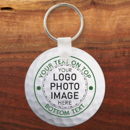 Aangepaste Golf Ball Photo Logo Custom Sleutelhanger