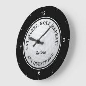 Aangepaste Golf-balsport — Golfer zwart wit Grote Klok (Hoek)