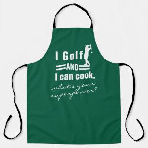 Aangepaste Golf BBQ Schort, Superpower Humor Chef Schort