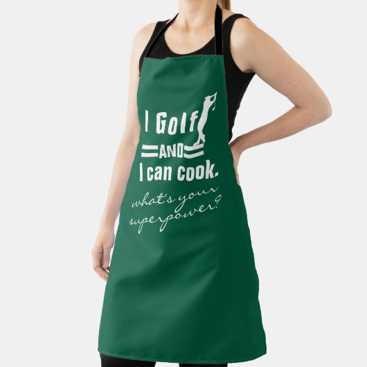 Aangepaste Golf BBQ Schort, Superpower Humor Chef Schort (Insitu)