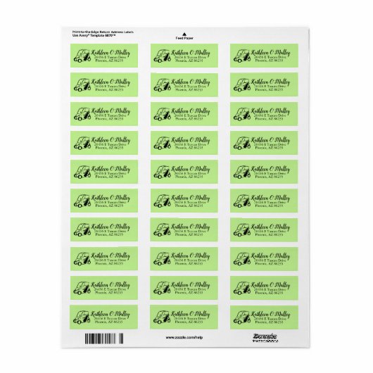 Aangepaste Golf Cart Golf-labels voor het aangerad Etiket (Full Sheet)